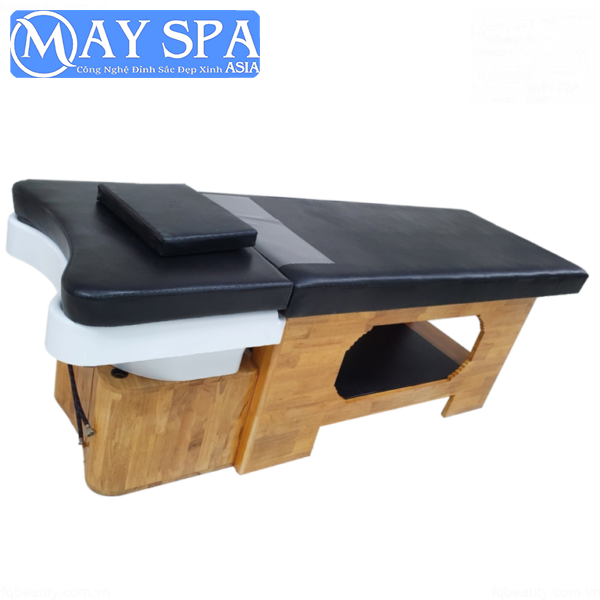 Giường gội đầu dưỡng sinh massage gỗ thông bồn sứ GG513