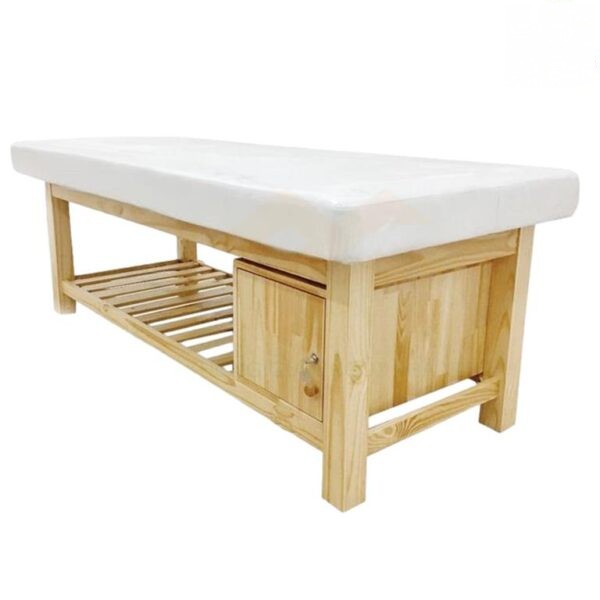 Giường massage spa gỗ thông cao cấp có tủ kích thước 180x70cm